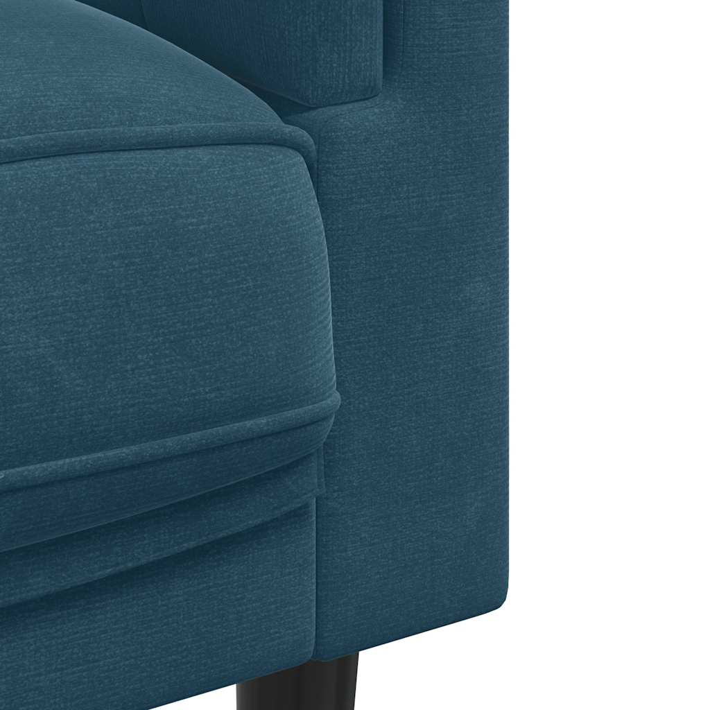 Set di Divani 3 pz con Cuscini Blu in Velluto | homemem39