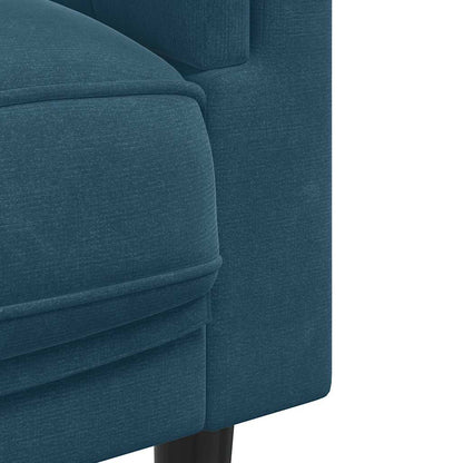 Set di Divani 3 pz con Cuscini Blu in Velluto | homemem39