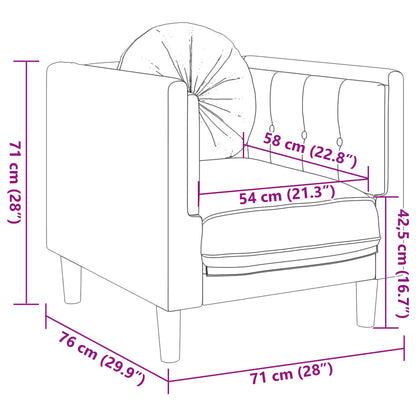 Set di Divani 3 pz con Cuscini Marrone in Velluto - homemem39