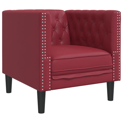 Sei Divani Chesterfield 3 pz Rosso Vino in Similpelle | homemem39