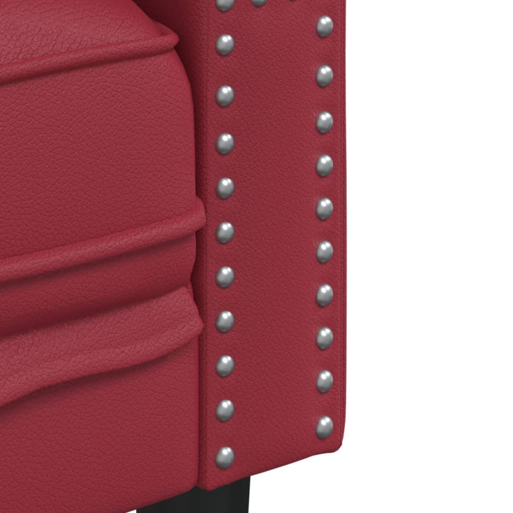 Sei Divani Chesterfield 3 pz Rosso Vino in Similpelle | homemem39