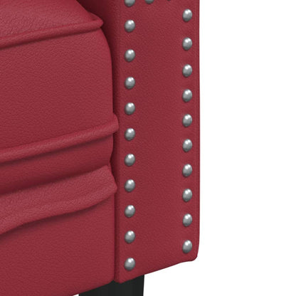 Sei Divani Chesterfield 3 pz Rosso Vino in Similpelle | homemem39