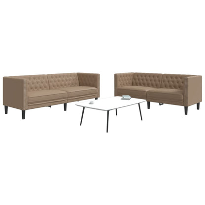 Set Divani Chesterfield 2pz Cappuccino in Similpelle | homemem39