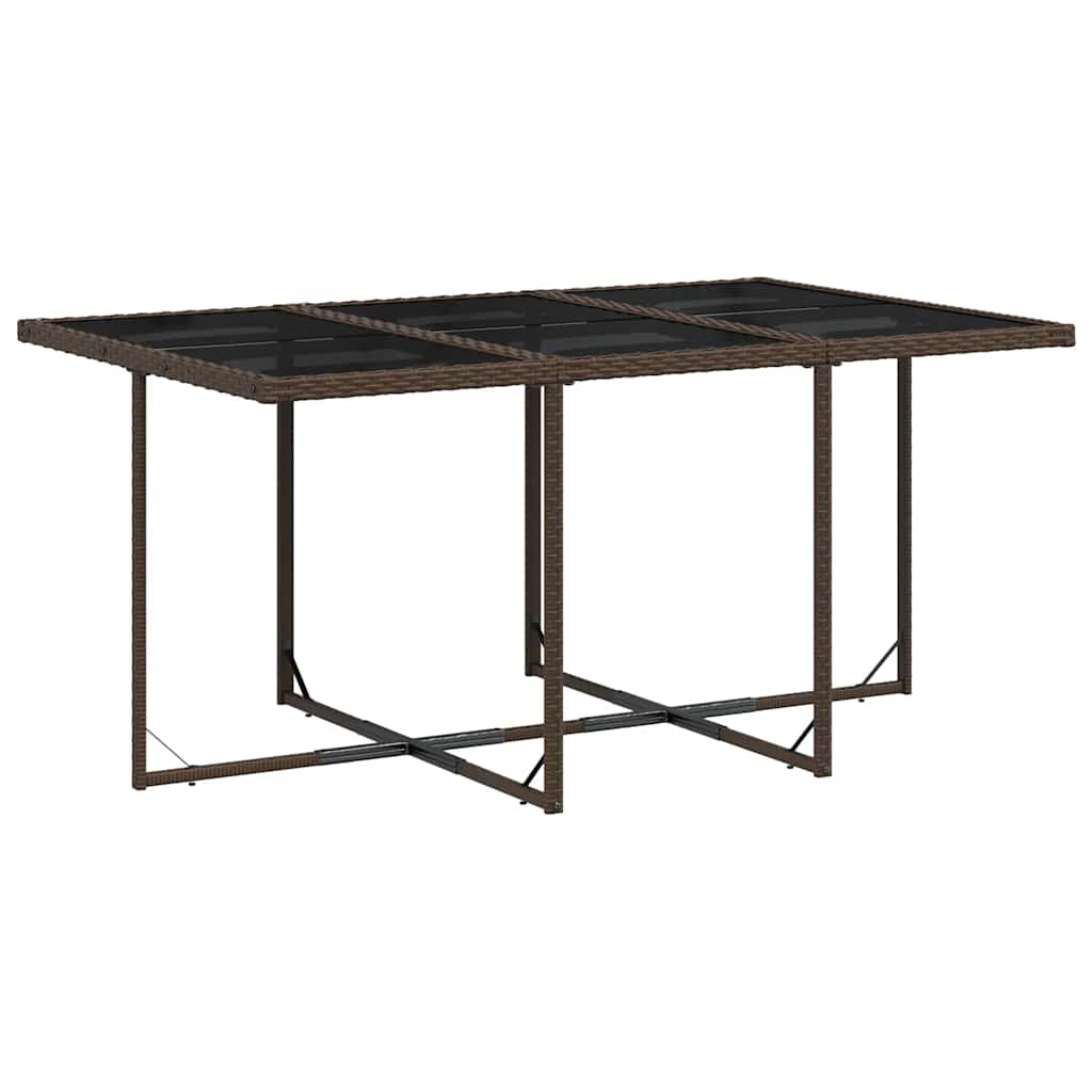 Set da Pranzo da Giardino 11 pz con Cuscini Polyrattan Marrone | homemem39