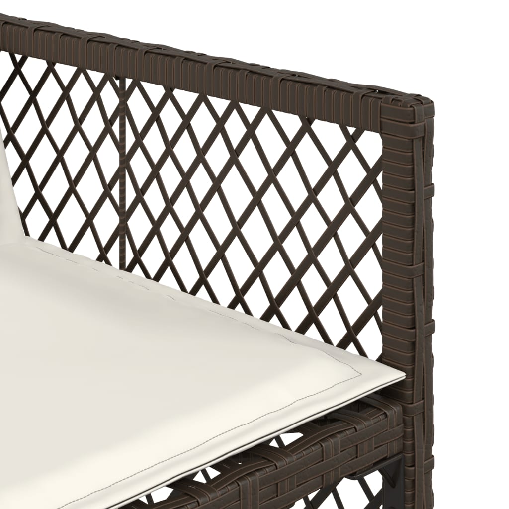 Set da Pranzo da Giardino 5pz con Cuscini in Polyrattan Marrone - homemem39