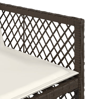 Set da Pranzo da Giardino 5pz con Cuscini in Polyrattan Marrone - homemem39