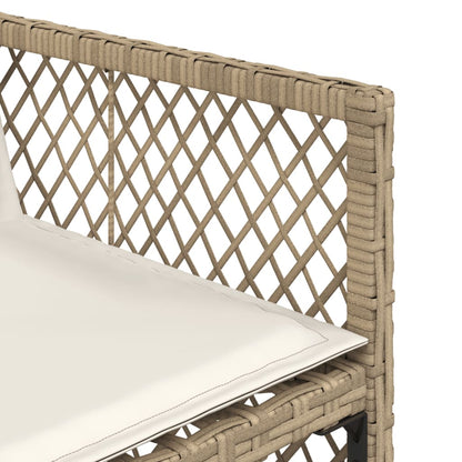 Set da Pranzo da Giardino 5 pz con Cuscini Beige in Polyrattan