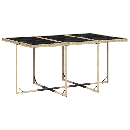 Set da Pranzo da Giardino 7 pz con Cuscini Beige in Polyrattan | homemem39