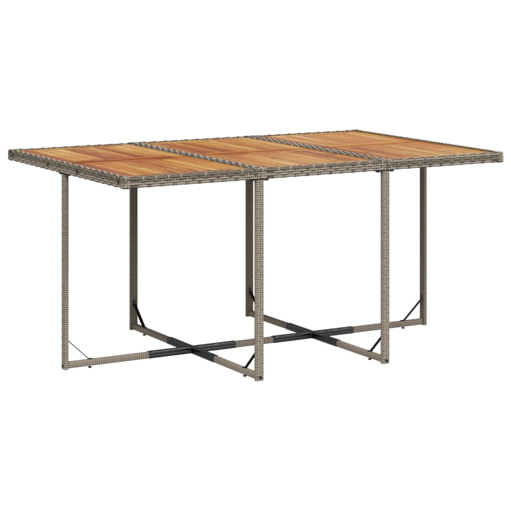 Set da Pranzo da Giardino 7 pz con Cuscini in Polyrattan Grigio - homemem39