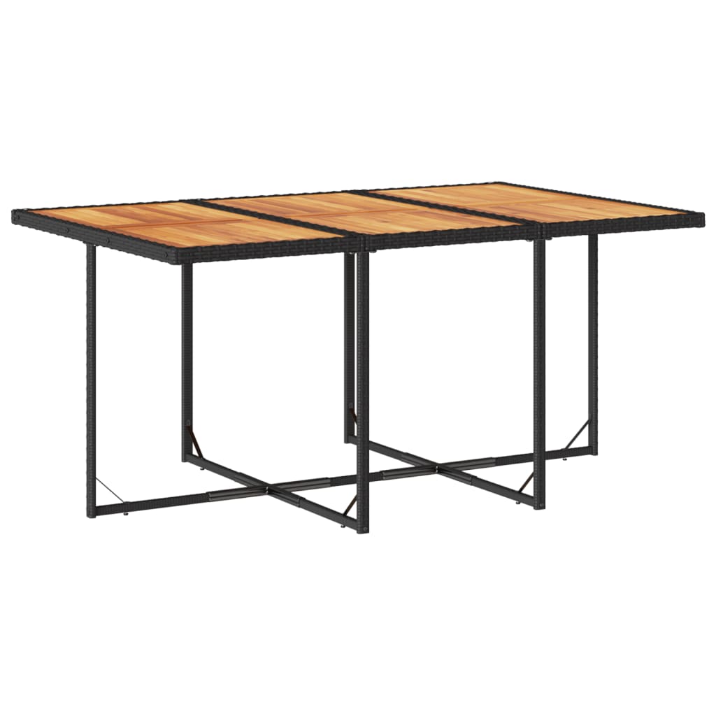 Set da Pranzo da Giardino 7 pz Nero con Cuscini in Polyrattan - homemem39