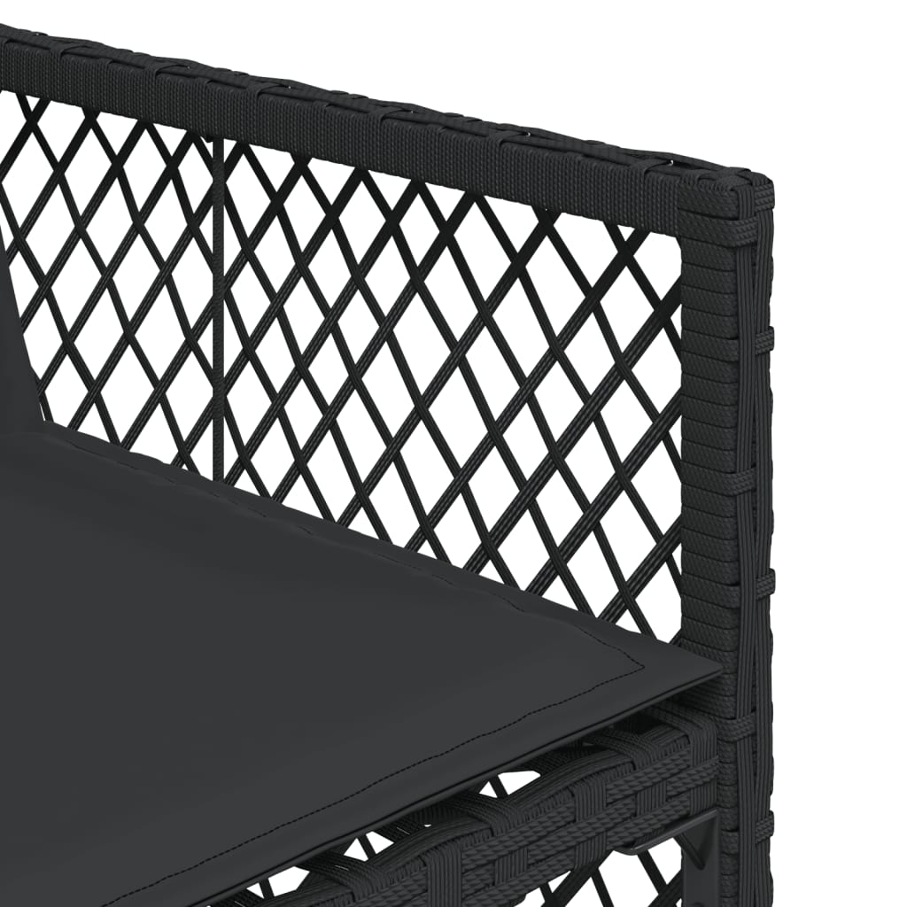 Set da Pranzo da Giardino 11 pz con Cuscini in Polyrattan Nero - homemem39