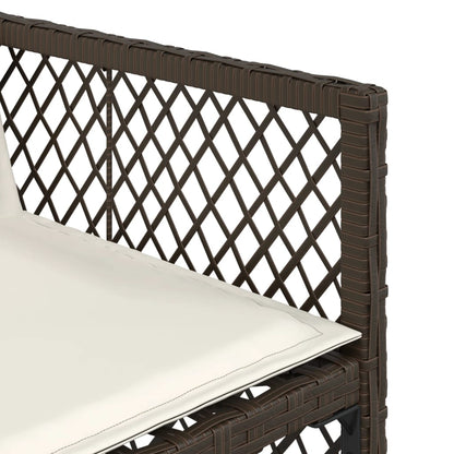 Set da Pranzo da Giardino 11 pz con Cuscini Polyrattan Marrone - homemem39