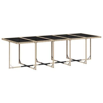 Set da Pranzo da Giardino 11 pz con Cuscini Beige in Polyrattan | homemem39