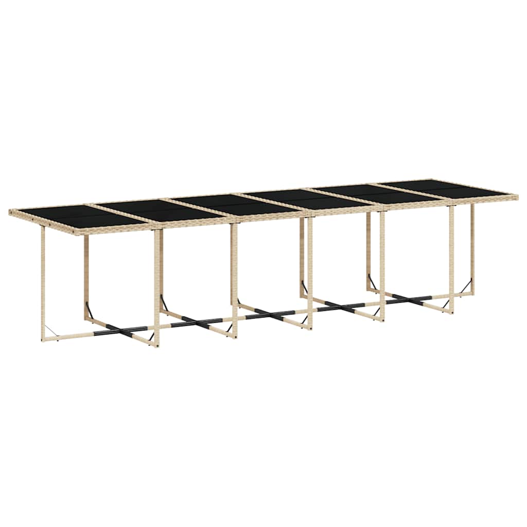 Set da Pranzo da Giardino 13 pz con Cuscini Beige in Polyrattan | homemem39