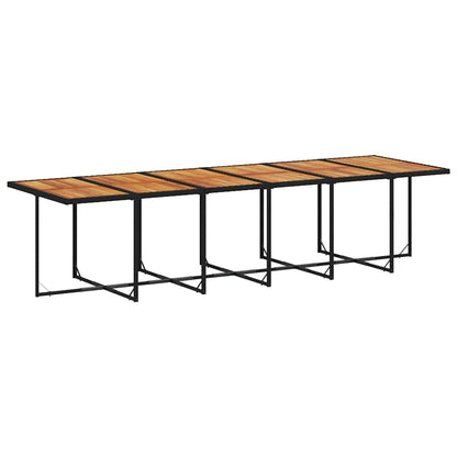 Set da Pranzo da Giardino 13pz con Cuscini Nero in Polyrattan | homemem39