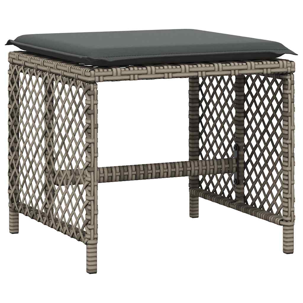 Set da Pranzo da Giardino 9 pz con Cuscini in Polyrattan Grigio | homemem39