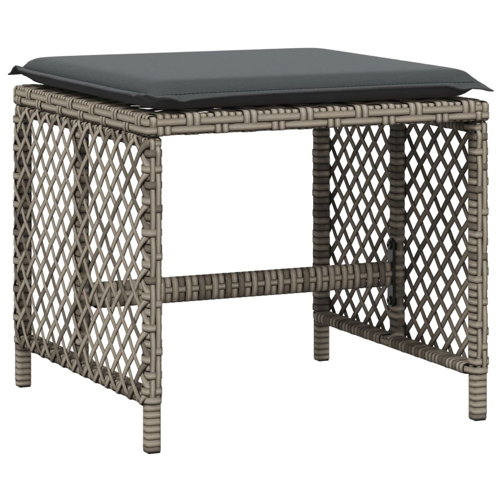 Set da Pranzo da Giardino 9 pz con Cuscini in Polyrattan Grigio - homemem39