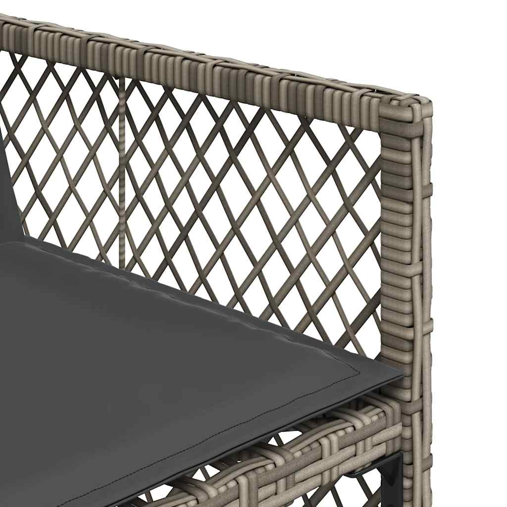 Set da Pranzo da Giardino 9 pz con Cuscini in Polyrattan Grigio | homemem39