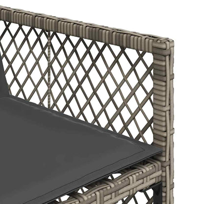 Set da Pranzo da Giardino 9 pz con Cuscini in Polyrattan Grigio | homemem39