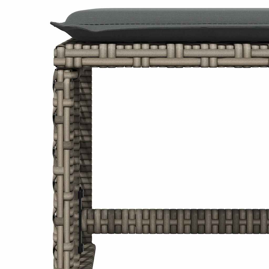Set da Pranzo da Giardino 9 pz con Cuscini in Polyrattan Grigio | homemem39