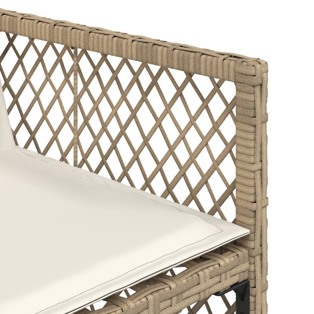 Set da Pranzo da Giardino 9 pz con Cuscini Beige in Polyrattan