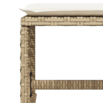 Set da Pranzo da Giardino 9 pz con Cuscini Beige in Polyrattan