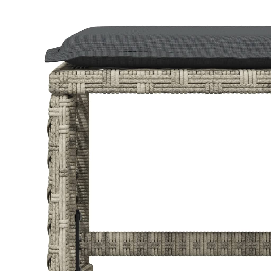 Set Pranzo da Giardino 9pz con Cuscini Grigio Chiaro Polyrattan - homemem39