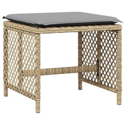 Set da Pranzo da Giardino 9 pz con Cuscini Beige in Polyrattan - homemem39
