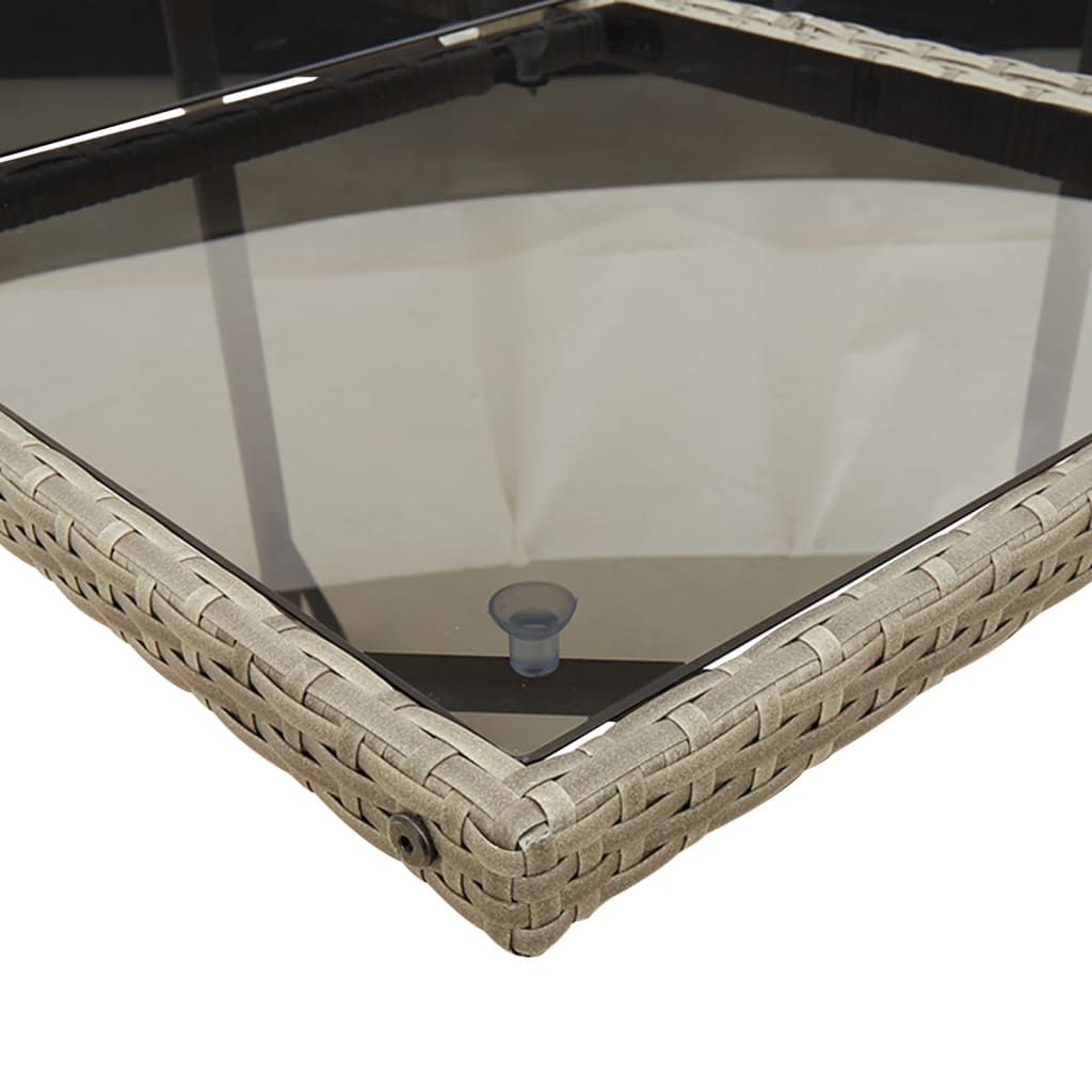 Set da Pranzo da Giardino 11pz con Cuscini in Polyrattan Grigio - homemem39