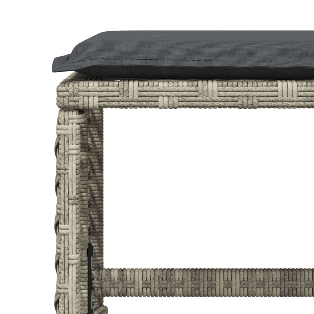 Set Pranzo Giardino 11pz con Cuscini Grigio Chiaro Polyrattan - homemem39