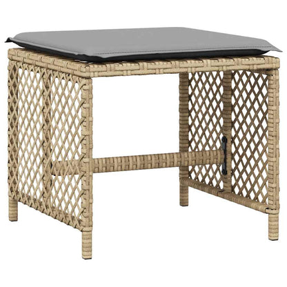 Set da Pranzo da Giardino 11 pz con Cuscini Beige in Polyrattan | homemem39
