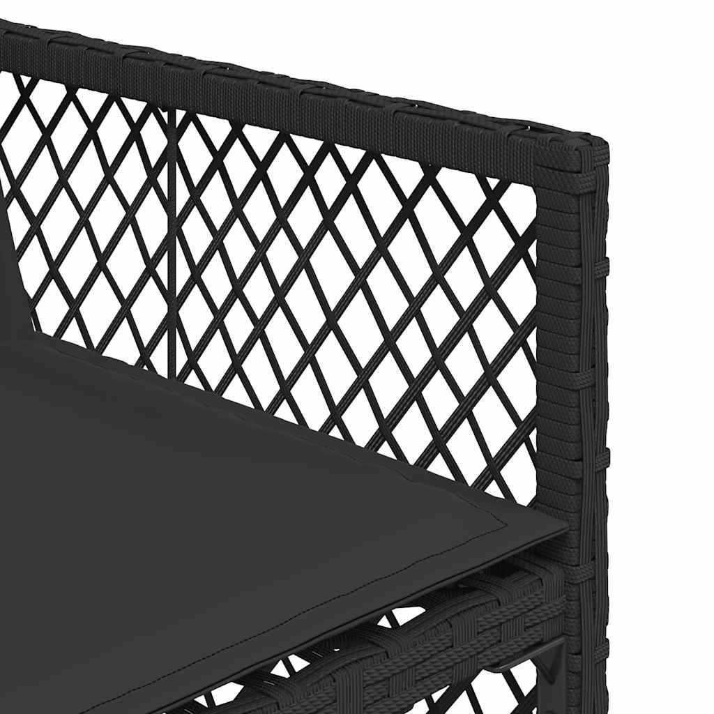 Set da Pranzo da Giardino 13pz con Cuscini Nero in Polyrattan | homemem39