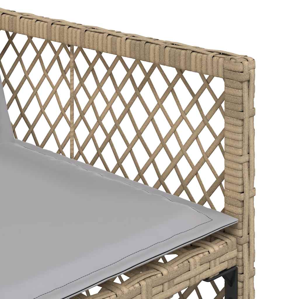Set da Pranzo da Giardino 13 pz con Cuscini Beige in Polyrattan | homemem39