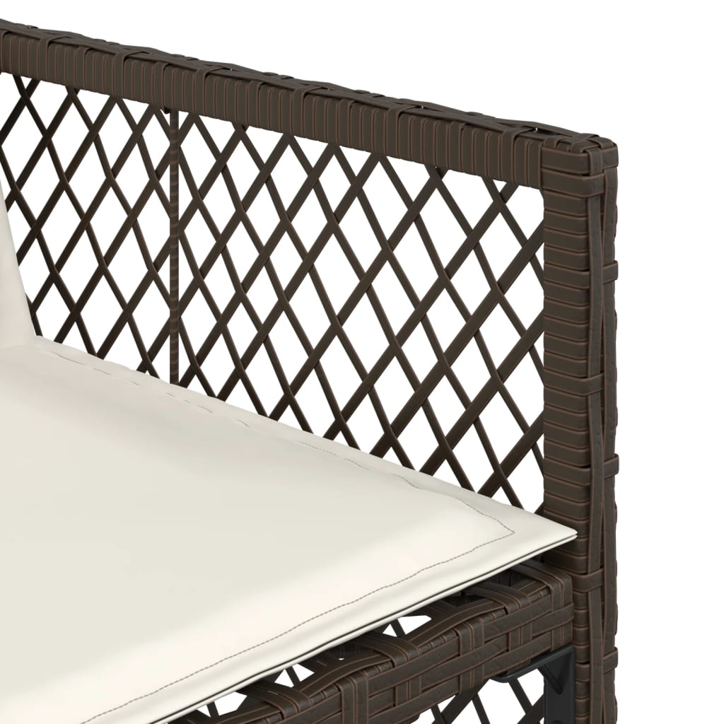 Set da Pranzo da Giardino 15 pz con Cuscini Marrone Polyrattan - homemem39