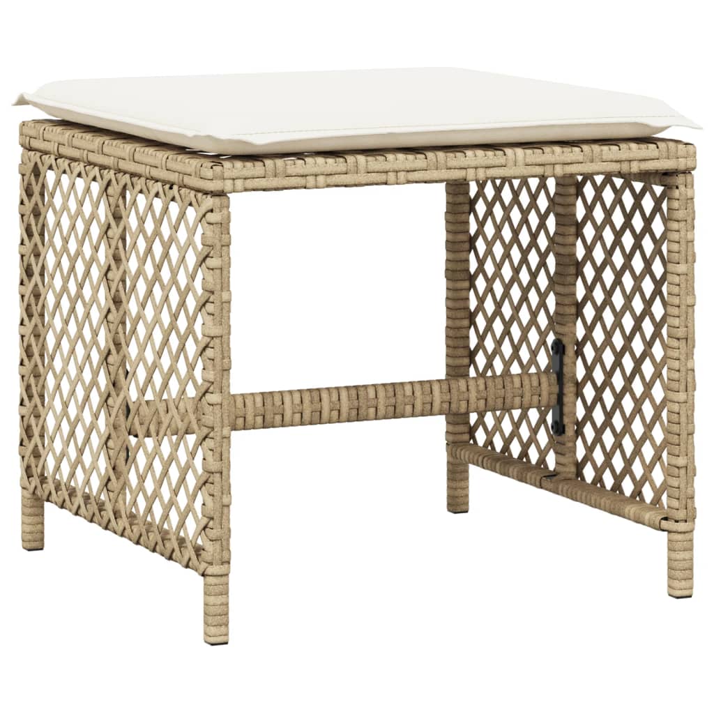 Set da Pranzo da Giardino 15 pz con Cuscini Beige in Polyrattan - homemem39
