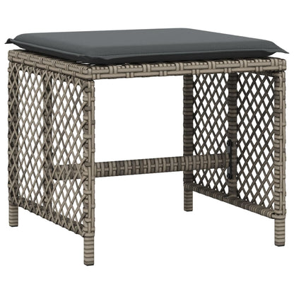 Set da Pranzo da Giardino 17pz con Cuscini Grigio in Polyrattan - homemem39