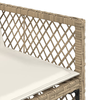 Set da Pranzo da Giardino 17 pz con Cuscini Beige in Polyrattan