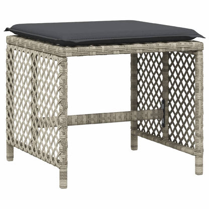 Set da Pranzo da Giardino 17pz con Cuscini Grigio in Polyrattan - homemem39