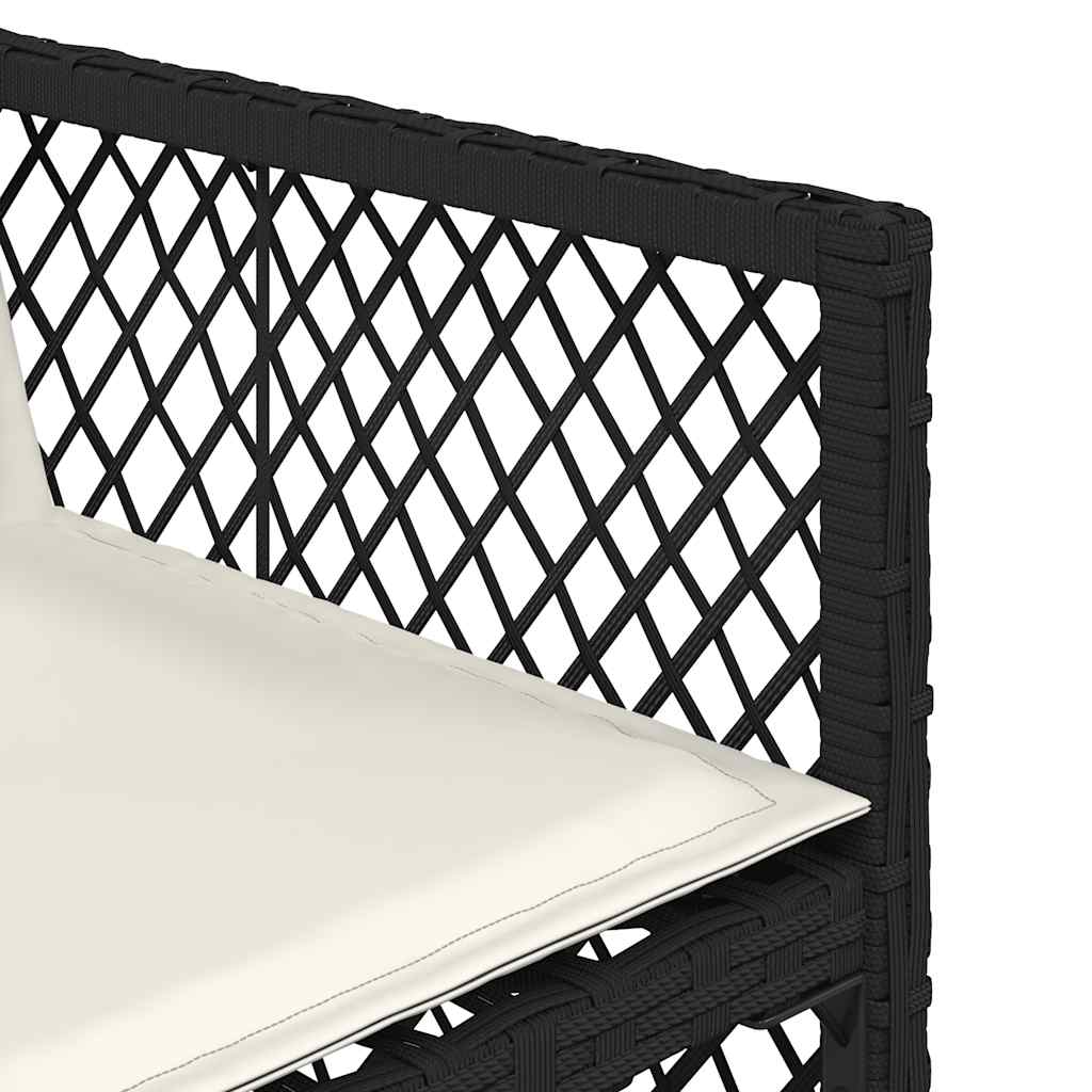 Set da Pranzo da Giardino 11 pz con Cuscini in Polyrattan Nero | homemem39