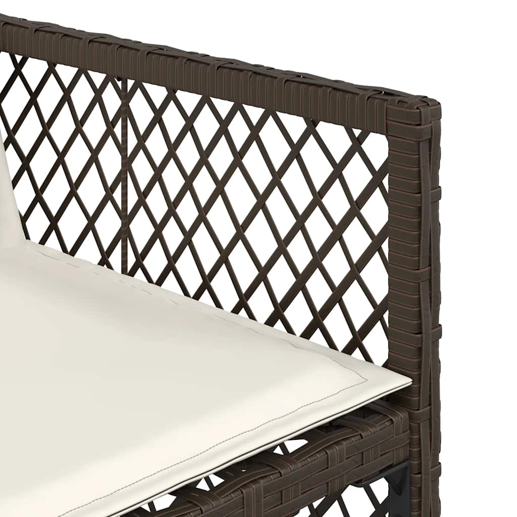 Set da Pranzo da Giardino 11 pz con Cuscini Polyrattan Marrone | homemem39