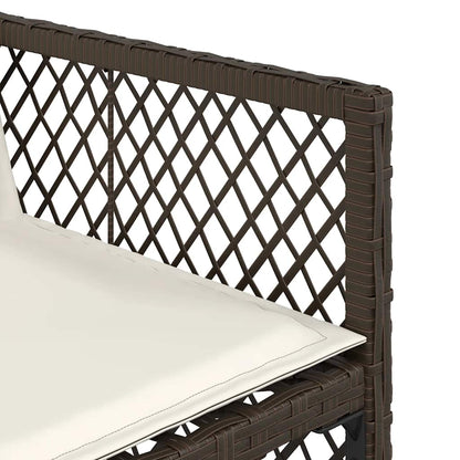 Set da Pranzo da Giardino 11 pz con Cuscini Polyrattan Marrone | homemem39