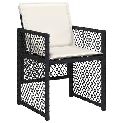 Set da Pranzo da Giardino 13pz con Cuscini Nero in Polyrattan | homemem39