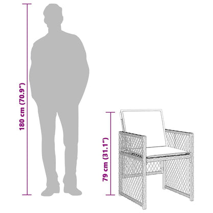 Set da Pranzo da Giardino 13pz con Cuscini Nero in Polyrattan | homemem39
