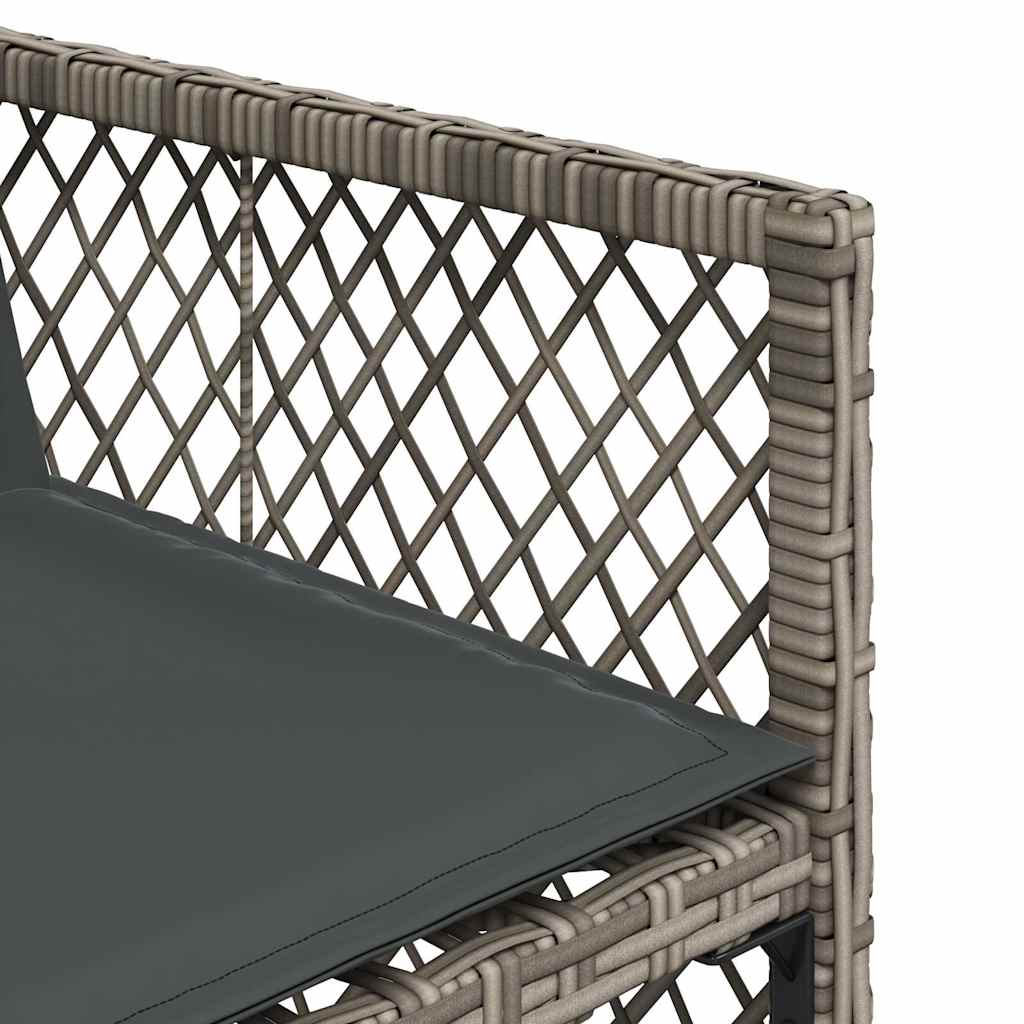 Set da Pranzo da Giardino 15 pz con Cuscini Grigio Polyrattan | homemem39