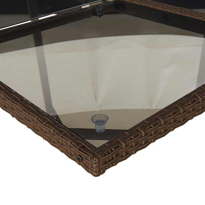 Set da Pranzo da Giardino 15 pz con Cuscini Marrone Polyrattan | homemem39