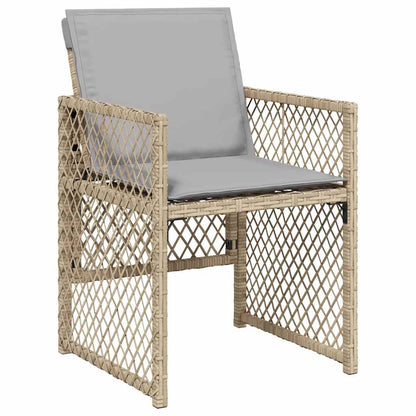 Set Pranzo da Giardino 15 pz con Cuscini Beige Misto Polyrattan | homemem39
