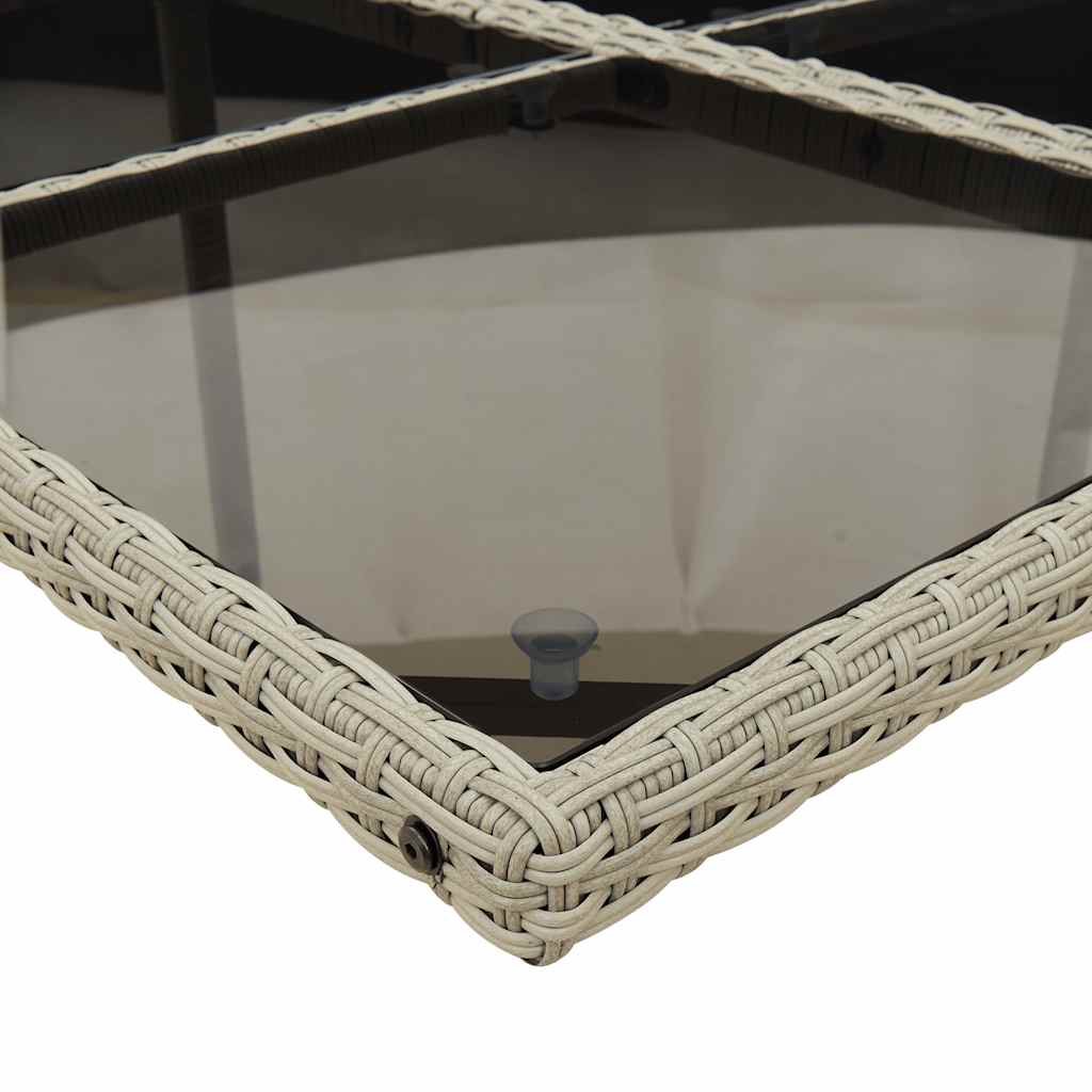 Set da Pranzo da Giardino 7 pz Cuscini Polyrattan Grigio Chiaro | homemem39