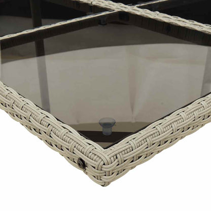 Set da Pranzo da Giardino 7 pz Cuscini Polyrattan Grigio Chiaro | homemem39