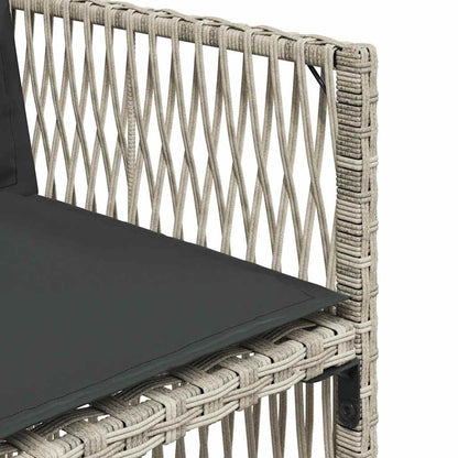 Set da Pranzo da Giardino 7 pz Cuscini Polyrattan Grigio Chiaro | homemem39