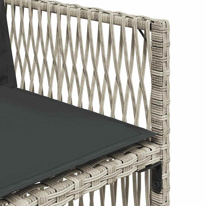 Set Pranzo Giardino 11pz con Cuscini Grigio Chiaro Polyrattan | homemem39